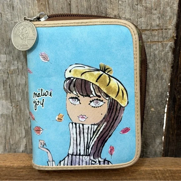 Jeffrey Fulvimari Nature Girl Bobbypin Wallet Zip/Snap - Picture 1 of 11